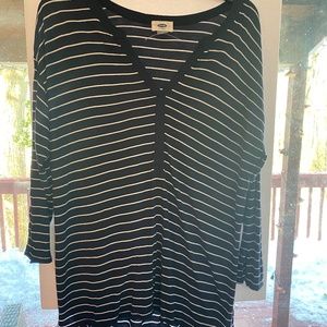 Old Navy Tunic Top Navy White Striped Tunic Large!